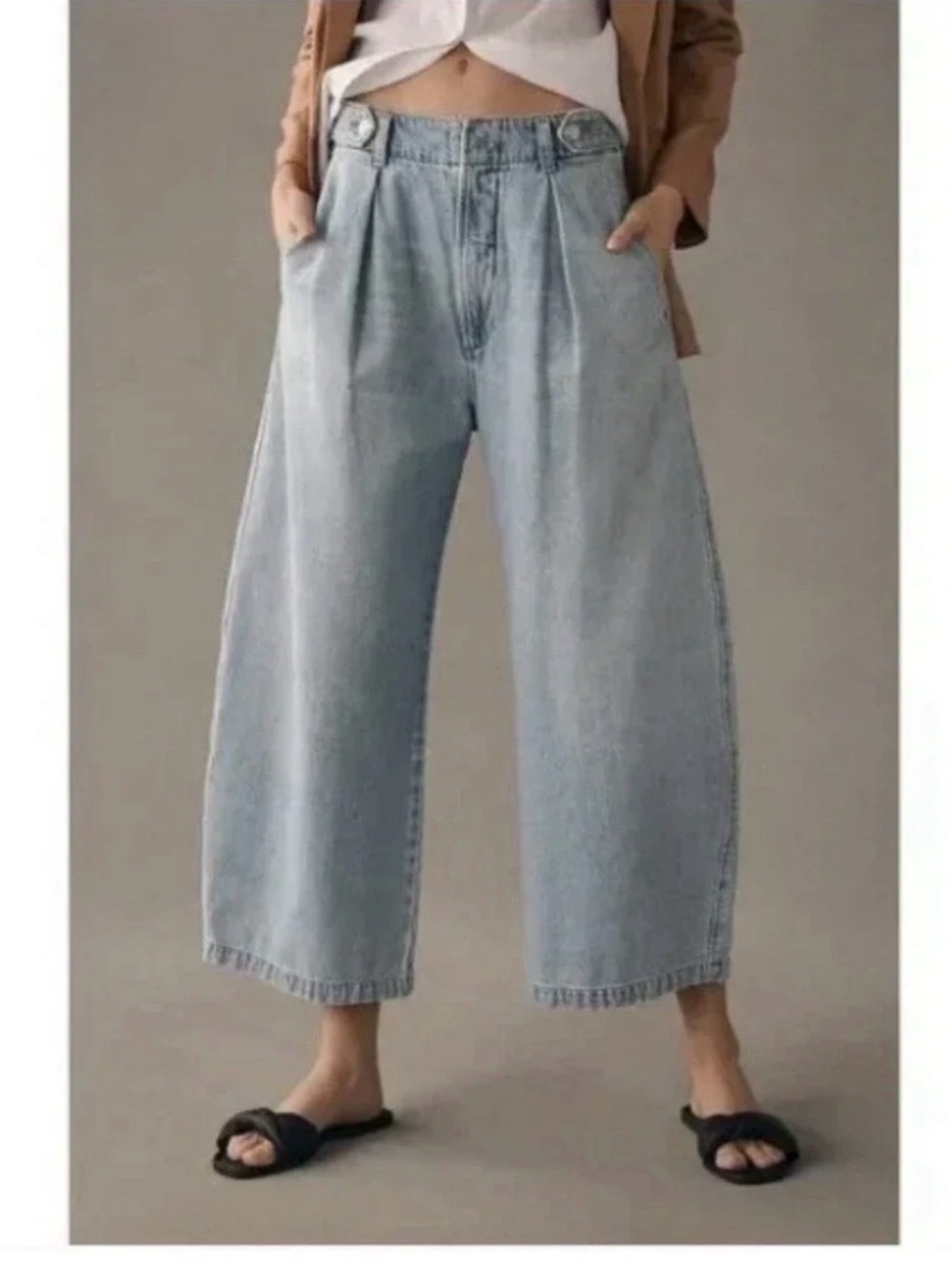 Citizens Of Humanity Payton Utility Trouser  Light Blue Wide-Leg Cropped Jeans
